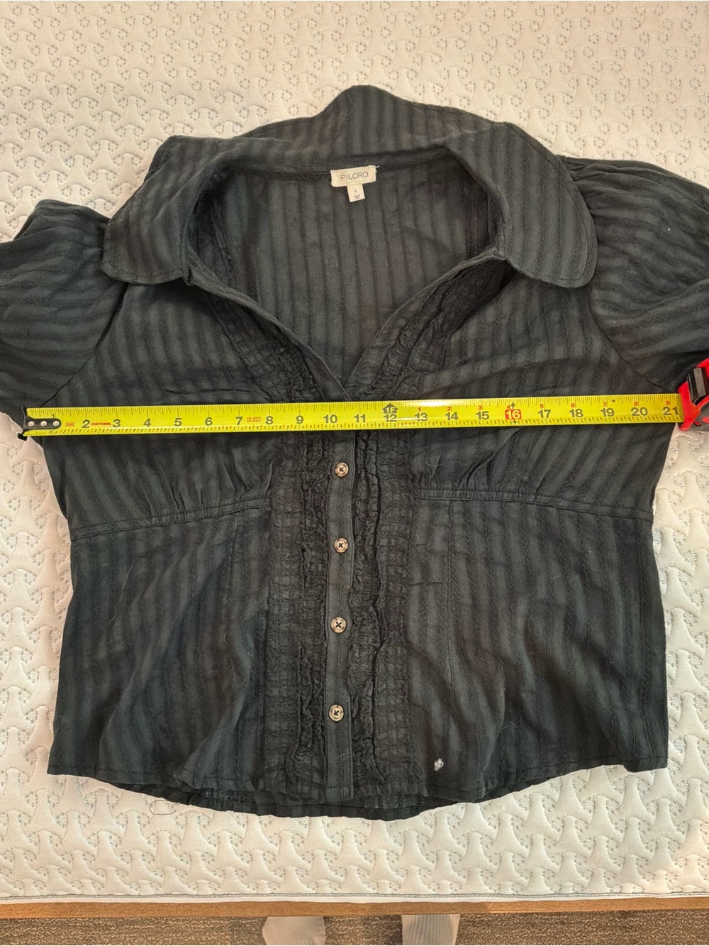 Pilcro Kiera Tuxedo Blouse - Black - Picture 4 of 5
